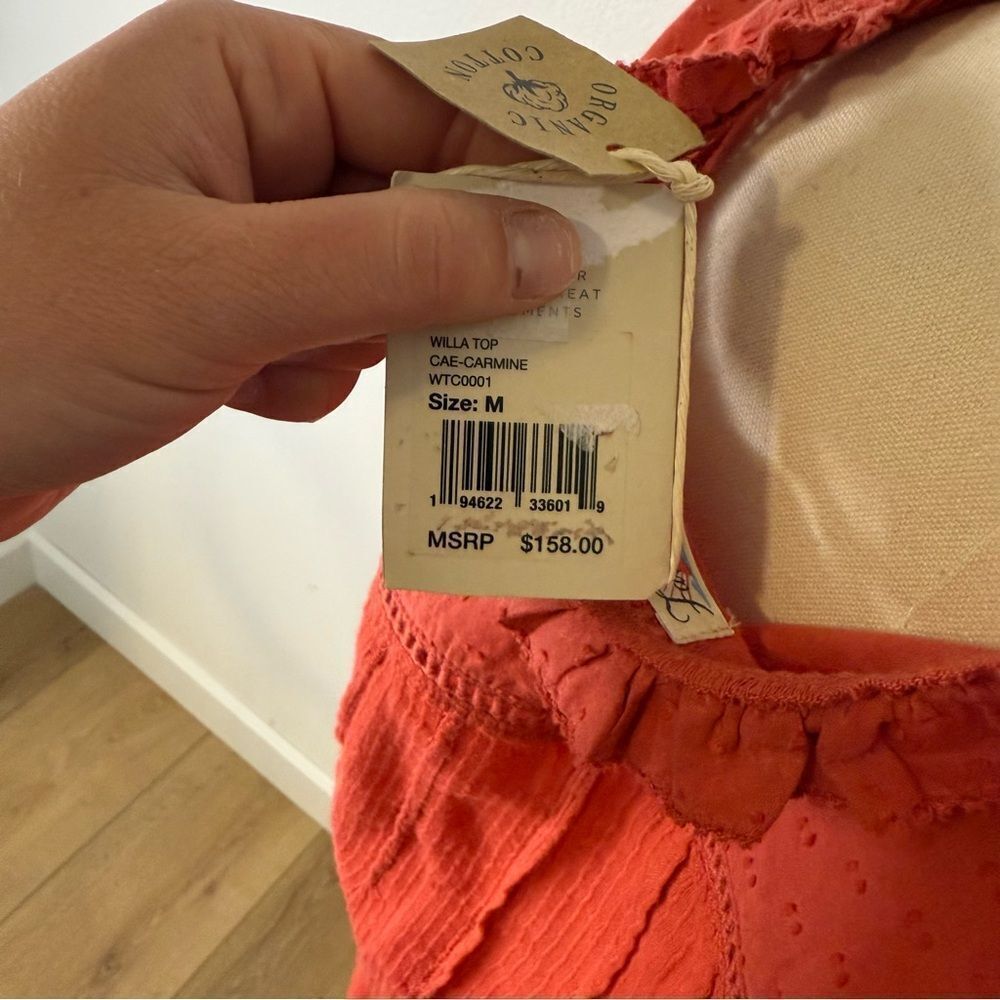 [Faherty] Women's Rust Button Down Blouse - Size M - Picture 7 of 7